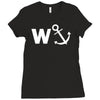 w anchor funny pub joke Ladies Fitted T-Shirt
