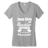 June Girls Are Sunshine Mixed With A Little Hurricane Women's V-Neck T-Shirt
