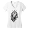lion with crown Women's V-Neck T-Shirt