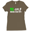 zombie never give up fun Ladies Fitted T-Shirt