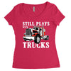 still plays with trucks family matching Women's Triblend Scoop T-shirt