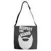respect the beard (2) Adjustable Strap Totes