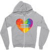 Rainbow Equality Heart Zipper Hoodie