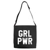 girl power white logo Adjustable Strap Totes