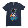 who loves husky Ladies Fitted T-Shirt