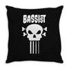 bassist skull Throw Pillow