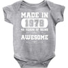 made in 1978 40 years of being awesome Baby Bodysuit