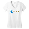 funny 80s pacman cookie monster retro gaming Women's V-Neck T-Shirt