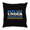 Baby Boy Under Construction Throw Pillow