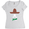 ladies sombrero  funny retro mexico mustache designer Women's Triblend Scoop T-shirt