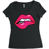 sexy lip biting Women's Triblend Scoop T-shirt