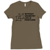 without geometry life is pointless funny math school science nerd geek Ladies Fitted T-Shirt