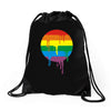 rainbow colored stripes dot running splashes Drawstring Bags