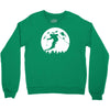 skiier moon moonlight silhouett Crewneck Sweatshirt