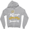 kings are born in january Zipper Hoodie