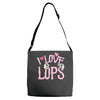 i love lops lots Adjustable Strap Totes
