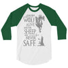 thrones wolf 3/4 Sleeve Shirt