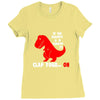 funny dino Ladies Fitted T-Shirt