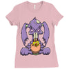 zombie bunny loves brains Ladies Fitted T-Shirt