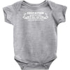 big biceps funny Baby Onesie