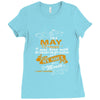 I'm a may woman I was born with my heart Ladies Fitted T-Shirt