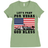 Lets Pray For Vegas, God Bless Ladies Fitted T-Shirt