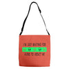 i'm just waiting for aliens to abduct me Adjustable Strap Totes
