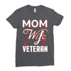 Mom Wife Veteran - Veterans Day T-Shirt Gifts Ladies Fitted T-Shirt
