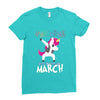 Unicorns are Born in March Dabbing Ladies Fitted T-Shirt