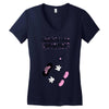 Creating a Little Disney Magic Pink Glitter Women's V-Neck T-Shirt