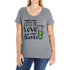 Made With Lots Of Love And a Little Science Ladies Curvy T-Shirt
