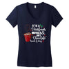 it's a christmas movies and hot chocolate kind of day Women's V-Neck T-Shirt