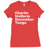 charlie uniform november tango Ladies Fitted T-Shirt