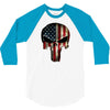 skull us flag 3/4 Sleeve Shirt