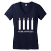 fork handles  four candles   funny Women's V-Neck T-Shirt