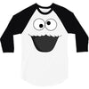 Cookie Monster Face 3/4 Sleeve Shirt