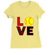 love softball Ladies Fitted T-Shirt