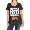 pizza fixes everything Ladies Curvy T-Shirt