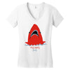 red blue shark Women's V-Neck T-Shirt