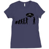 stop following me funny darwins evolution parody mens white t shirt Ladies Fitted T-Shirt