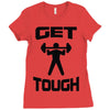 get tough weight lifter lifting gym Ladies Fitted T-Shirt