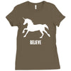 unicorn believe Ladies Fitted T-Shirt