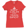 keep calm train Ladies Fitted T-Shirt