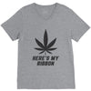 Support Melanoma Cancer Awareness With A Black Cannabis Leaf V-Neck Tee