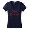 merry christmas red glitter Women's V-Neck T-Shirt