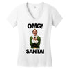 omg santa will ferrell Women's V-Neck T-Shirt