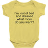 i'm oun of bed Baby Bodysuit