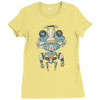 grumpy robot Ladies Fitted T-Shirt