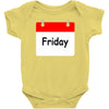 title of day of the week friday day of the week Baby Bodysuit