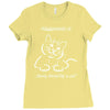 happiness is being loved by a cat Ladies Fitted T-Shirt